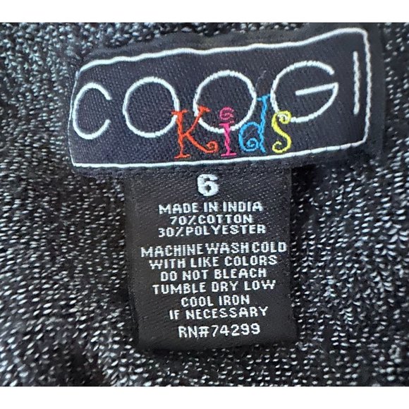 Retro 2016 Coogi Australia Hoodie Kids Size 6 Black Patches Front Zip Ka… - Picture 12 of 12